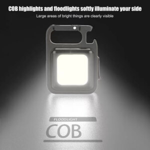 Mini COB Rechargeable LED Keychain Flashlight USB
